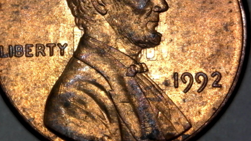1992-P-Lincoln-Memorial-Cent-With-Strong-Die-Clash!-Memorial-Roof-Shows!